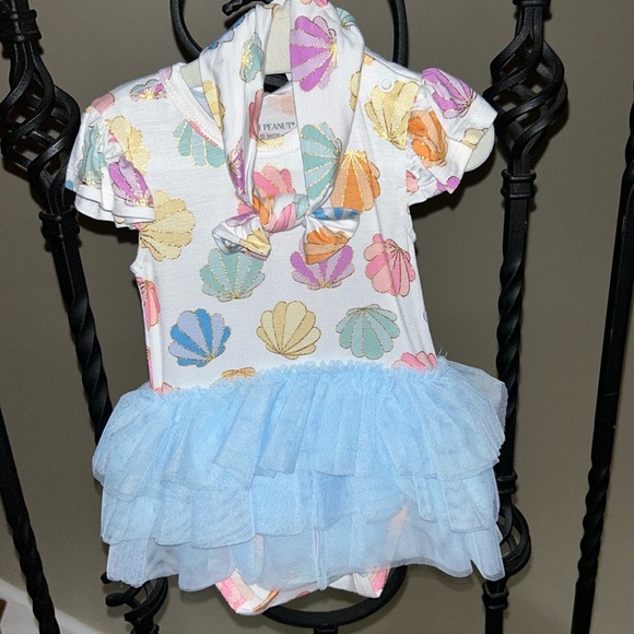 - Posh Peanut Clamilla Tutu Bodysuit Dress-6-12M